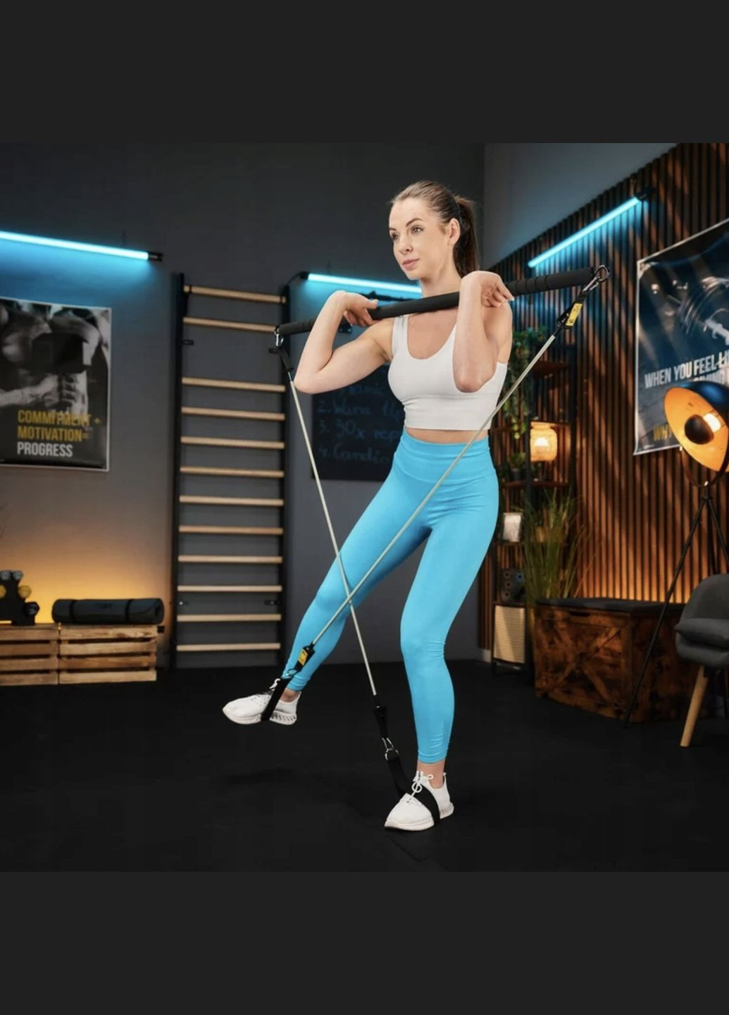 Палиця гімнастична з еспандерами TX-023TS 14-74кг TREX Sport (311949258)