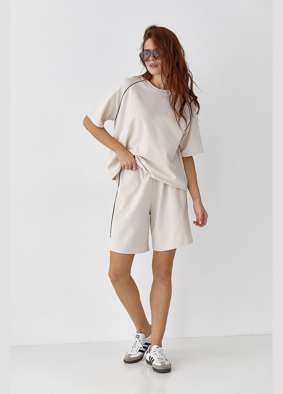 Спортивний костюм із шортами - чорний колір Lurex (335077301)