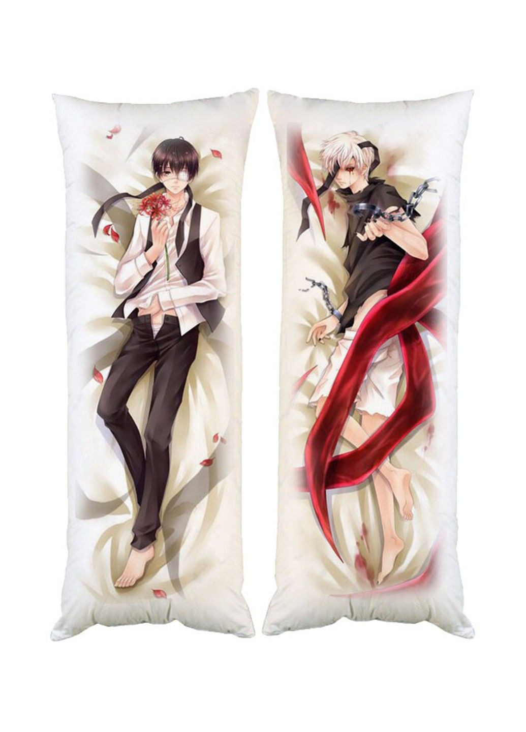 Подушка дакімакура Токійський гуль Tokyo Ghoul декоративна ростова подушка для обіймання двостороння No Brand (328315503)