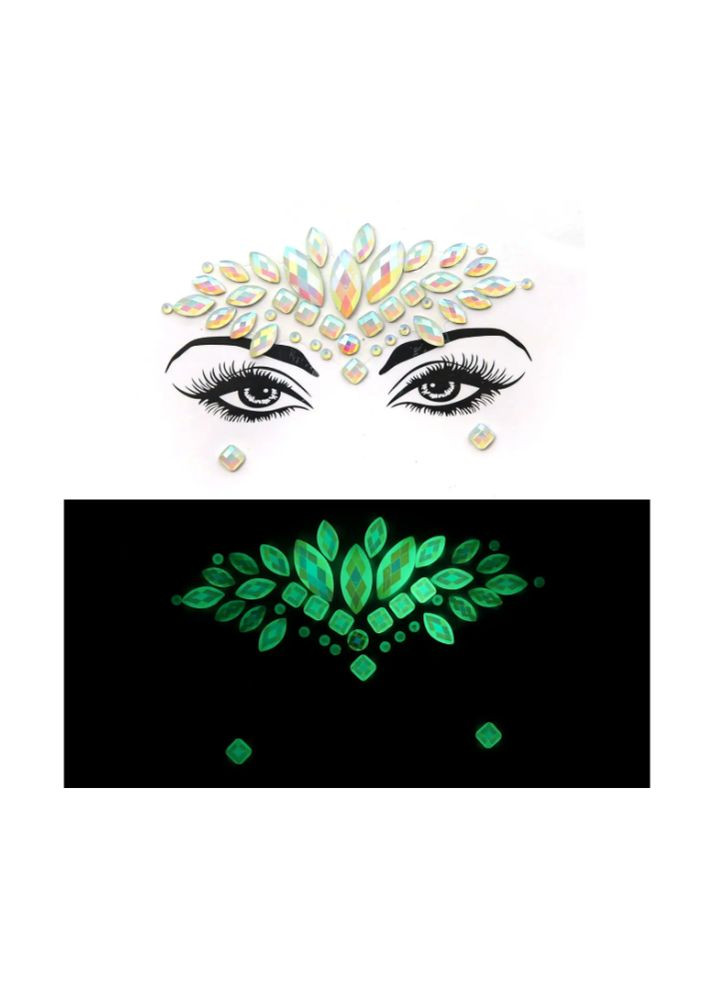 Стрази на обличчя люмінесцентні жіночі one size різнобарвний Jannet маска (327827488)