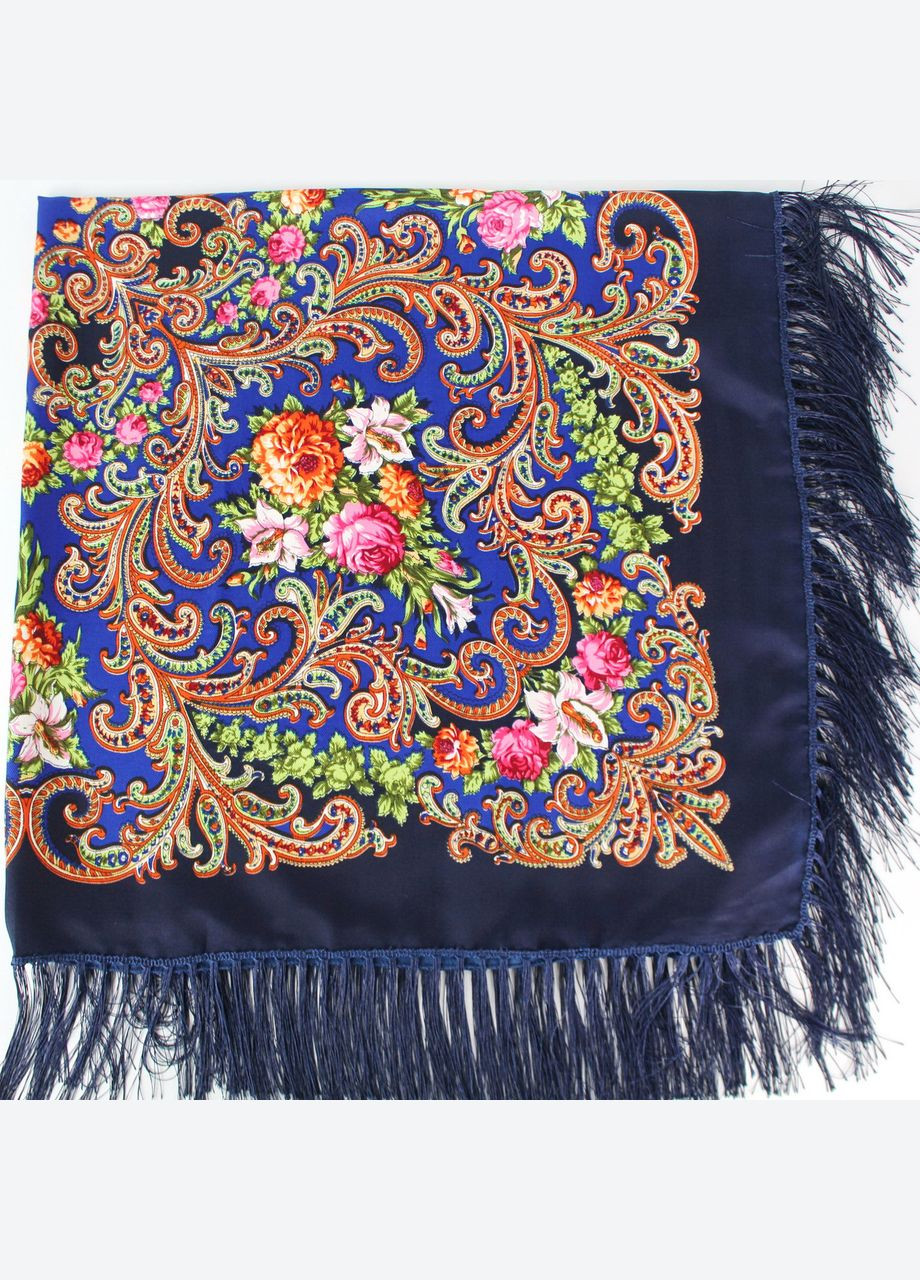 Платок народный "Букет лилий" Темно-синяя 611006 Husta (322502147)