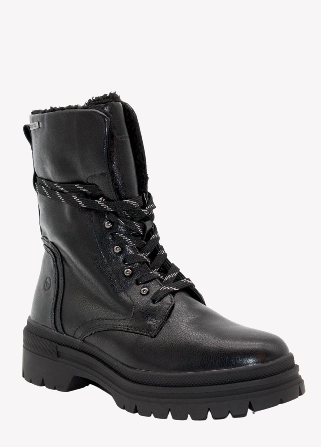 Осенние женские зимние ботинки Tamaris со шнуровкой, с заклепками, с логотипом из искусственной кожи