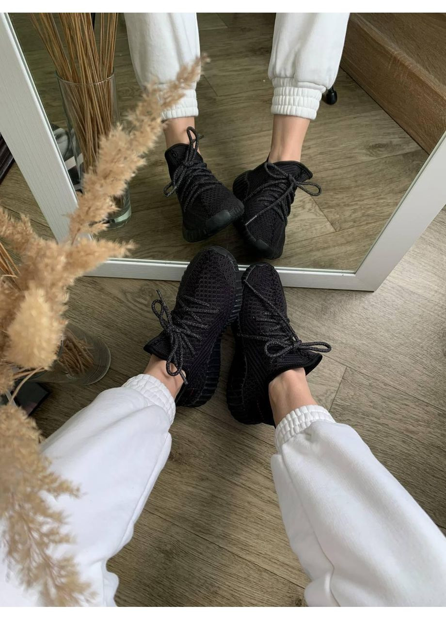 Черные демисезонные кроссовки мужские adidas yeezt boost 350 v2 black адидас изи буст No Brand