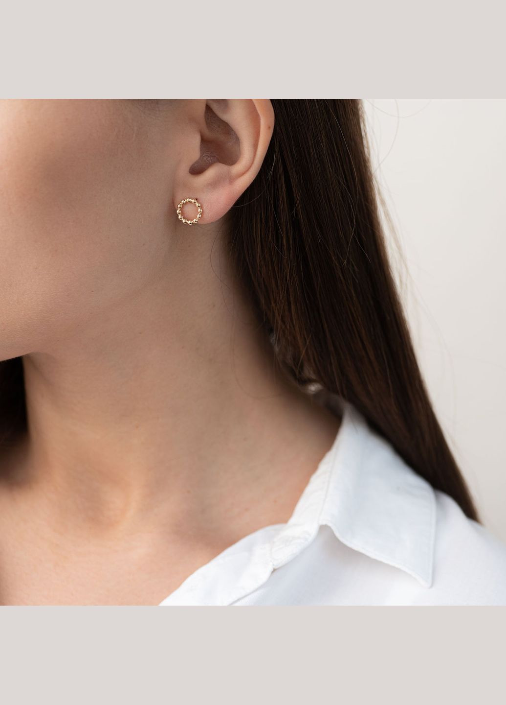 Сережки-пусети Гармонія в жовтому золоті с06898 Oniks (264023158)