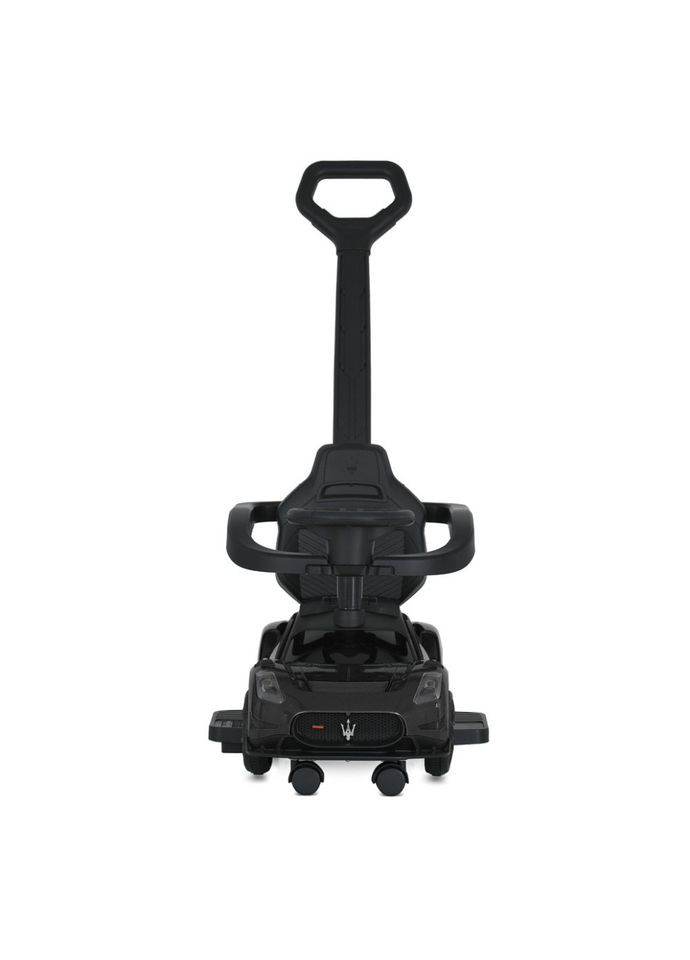 Детская каталка-толокарь 2 в 1 черная Maserati с родительской ручкой для детей от 3 лет толокарь для прогулок Bambi (368758657)