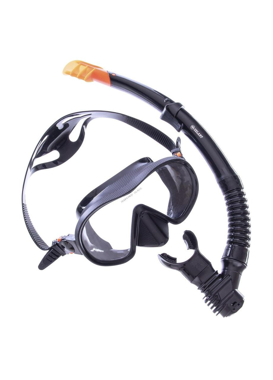 Набір для плавання маска з трубкою Zelart M105-SN132-SIL чорний Legend (311569391)