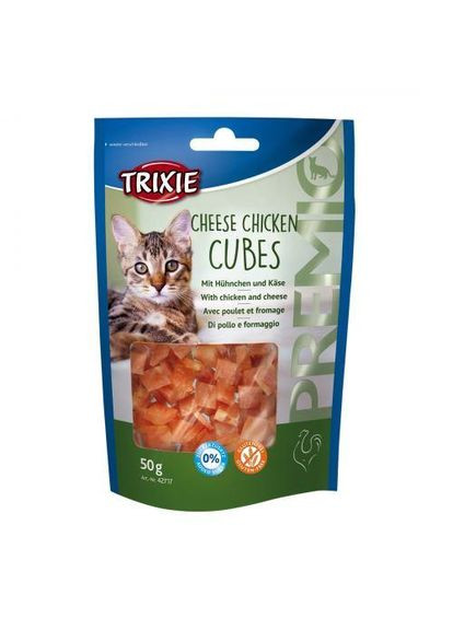 Лакомство Premio Cheese Chicken Cubes для кошек кубики с курицей и сыром 50 г Trixie (331651624)