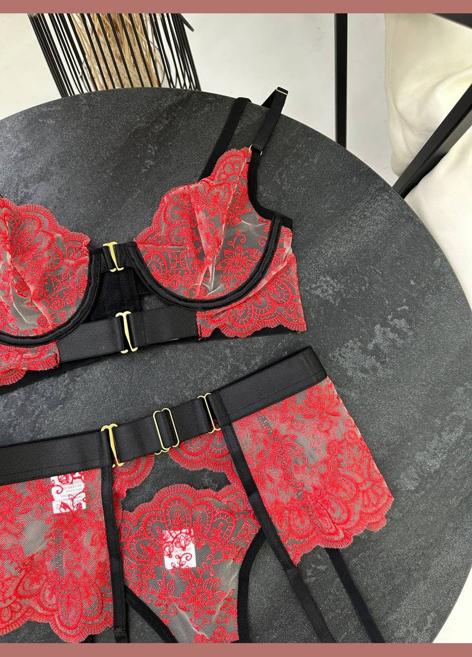 Червоний демісезонний комплект білизни спокусливий No Brand