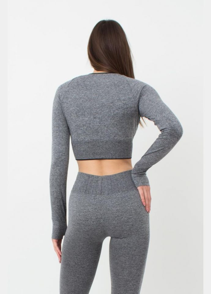 Топ женский бесшовный с длинными рукавами Giulia CROP TOP SPORT MELANGE (316683708)
