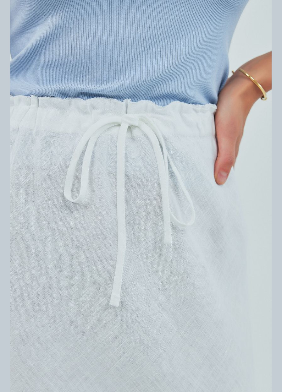 Белая льняная длинная юбка Lurex