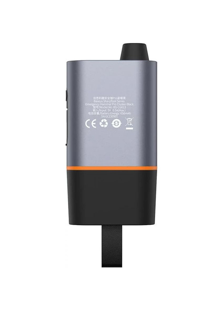Автомобильный молоток (Window-breaking+Safety belt cutting) Dark gray Baseus Sharp Tool Safety Hammer (340278317)