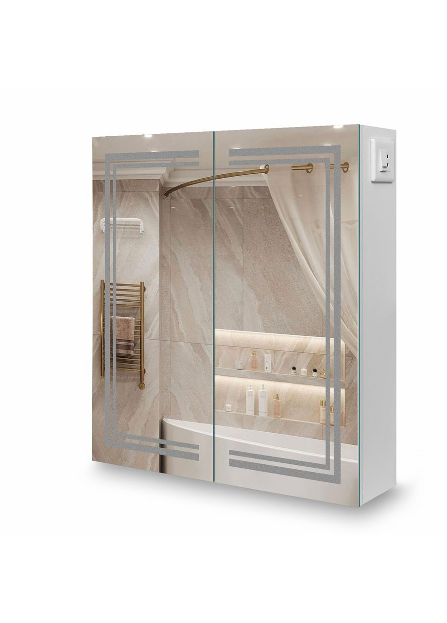 Дзеркальна шафа G15 - 60 з LED підсвічуванням (двостулкова) Seria A (372113718)