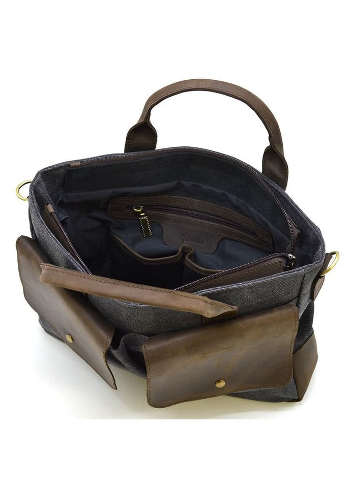 Мужская сумка из конваса и лошадиной кожи RGc-3990-3md серая TARWA (329151657)