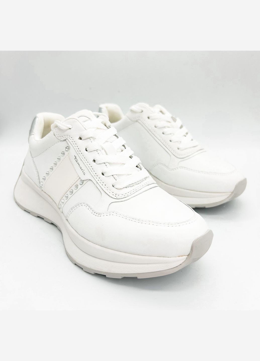 Белые всесезонные кроссовки (р) кожа 0-1-1-1-23737-42-100 Tamaris