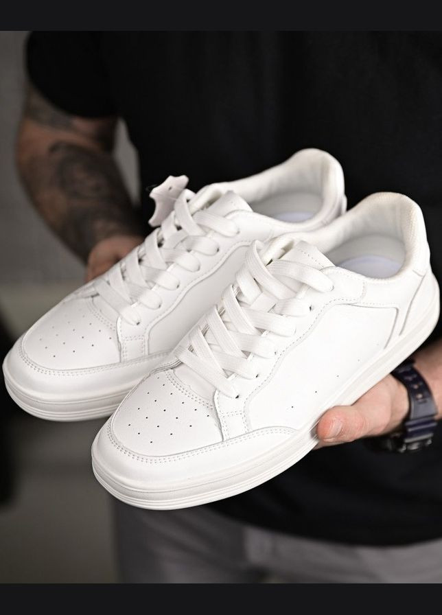 Белые демисезонные мужские демисезонные кроссовки белые с белой подошвой Freedom