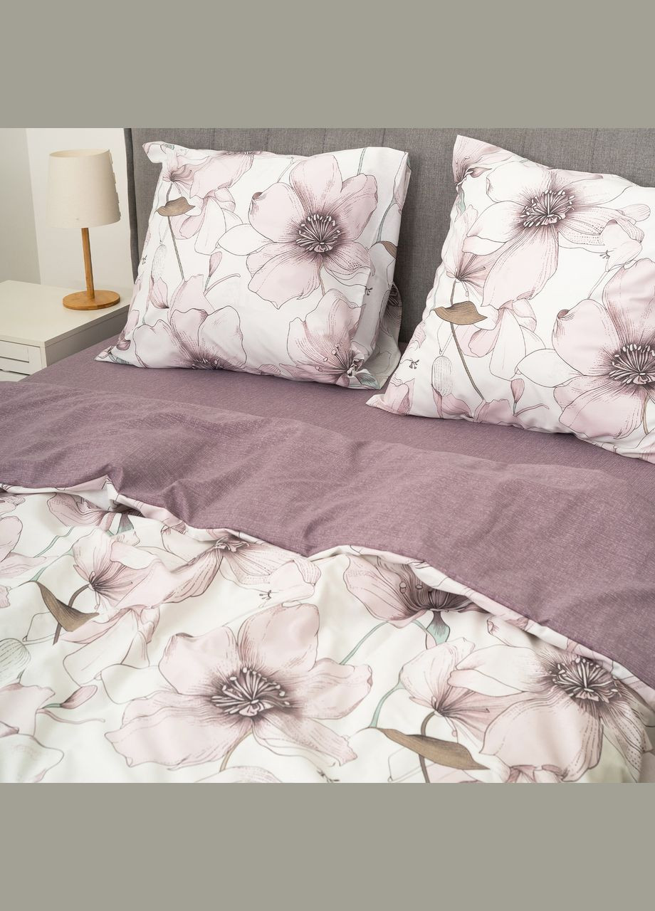Постільна білизна Isleep ранфорс з простирадлом на гумці (160*200) - 24303 двоспальна Viluta (338185359)