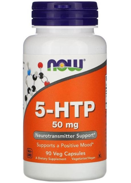 5-гідрокситриптофан 5-HTP 50 мг 90 вег капсул Now Foods (359473892)