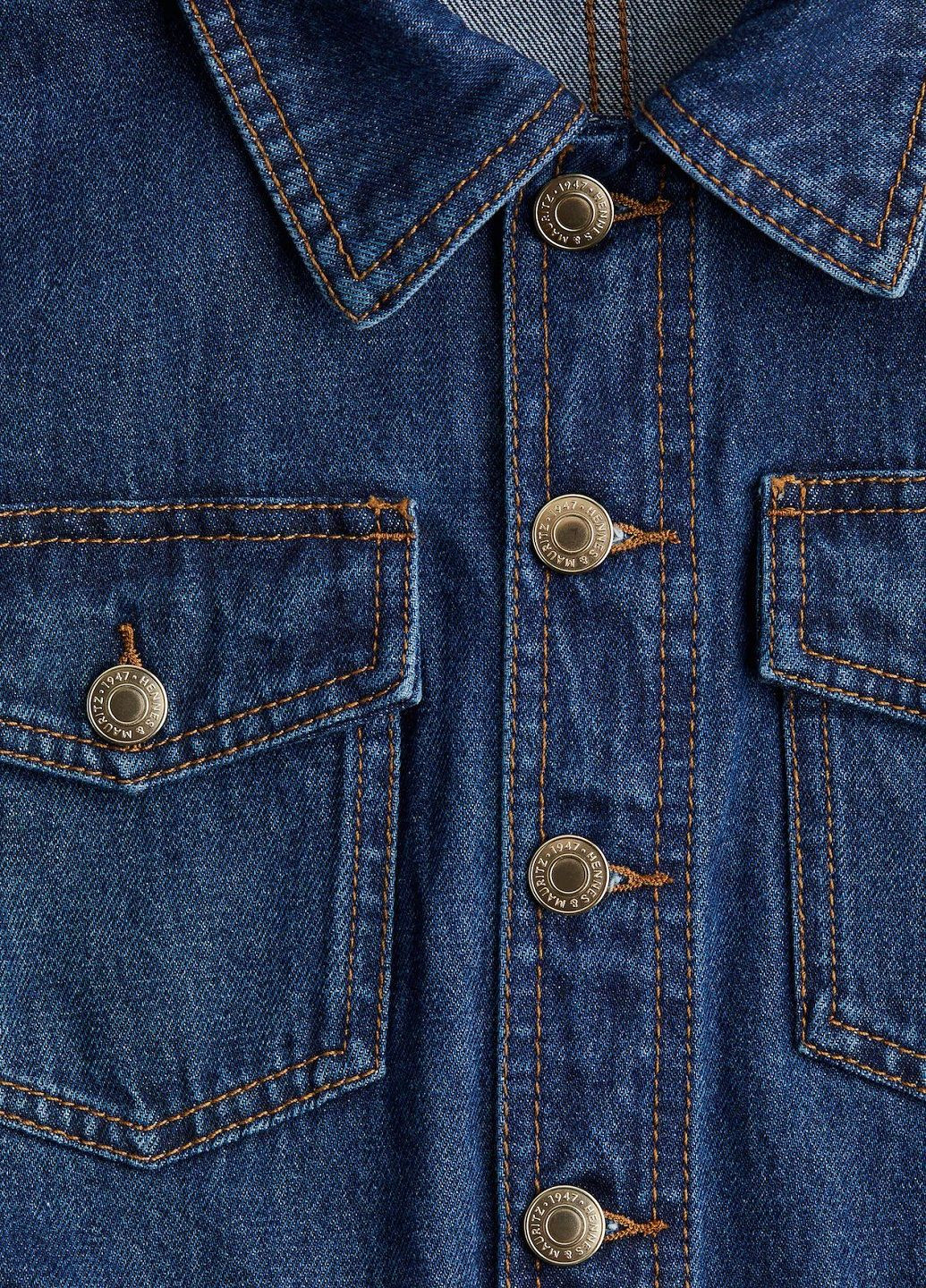 Комбінезон H&M однотонний темно-синій джинсовий