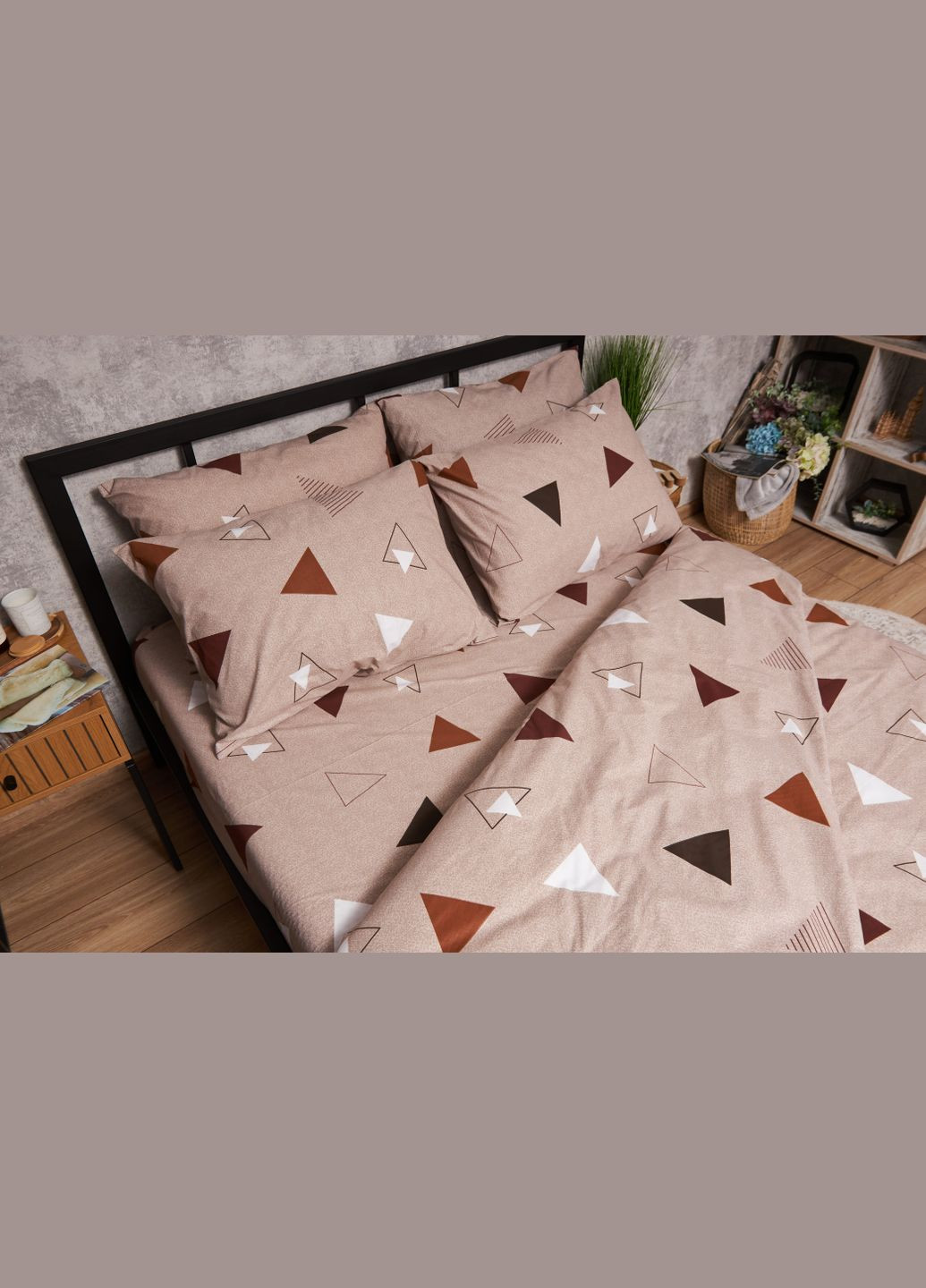 Комплект постільної білизни Бязь Gold Люкс «» двоспальний 175х210 наволочки 4х70х70 (MS-820005539) Moon&Star Delta (296910082)