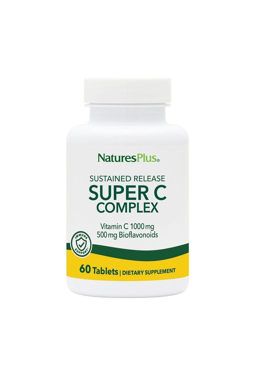 Супер Комплекс Вітаміну С з Біофлавоноїдами, 1000 \ 500 мг, 60 таблеток Natures Plus (326054403)