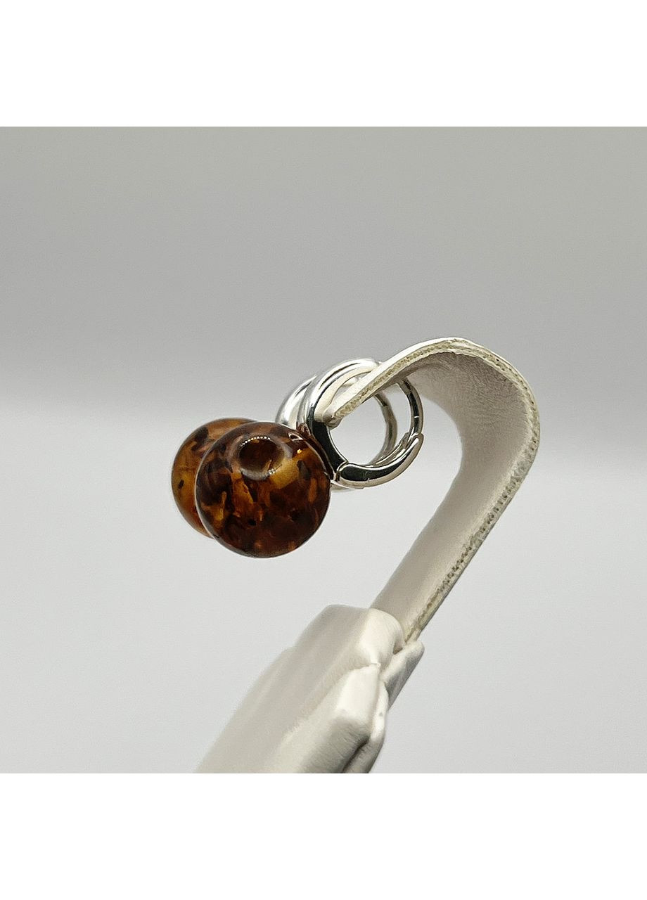 Сережки срібні з бурштином 5,7 г No Brand (369736822)