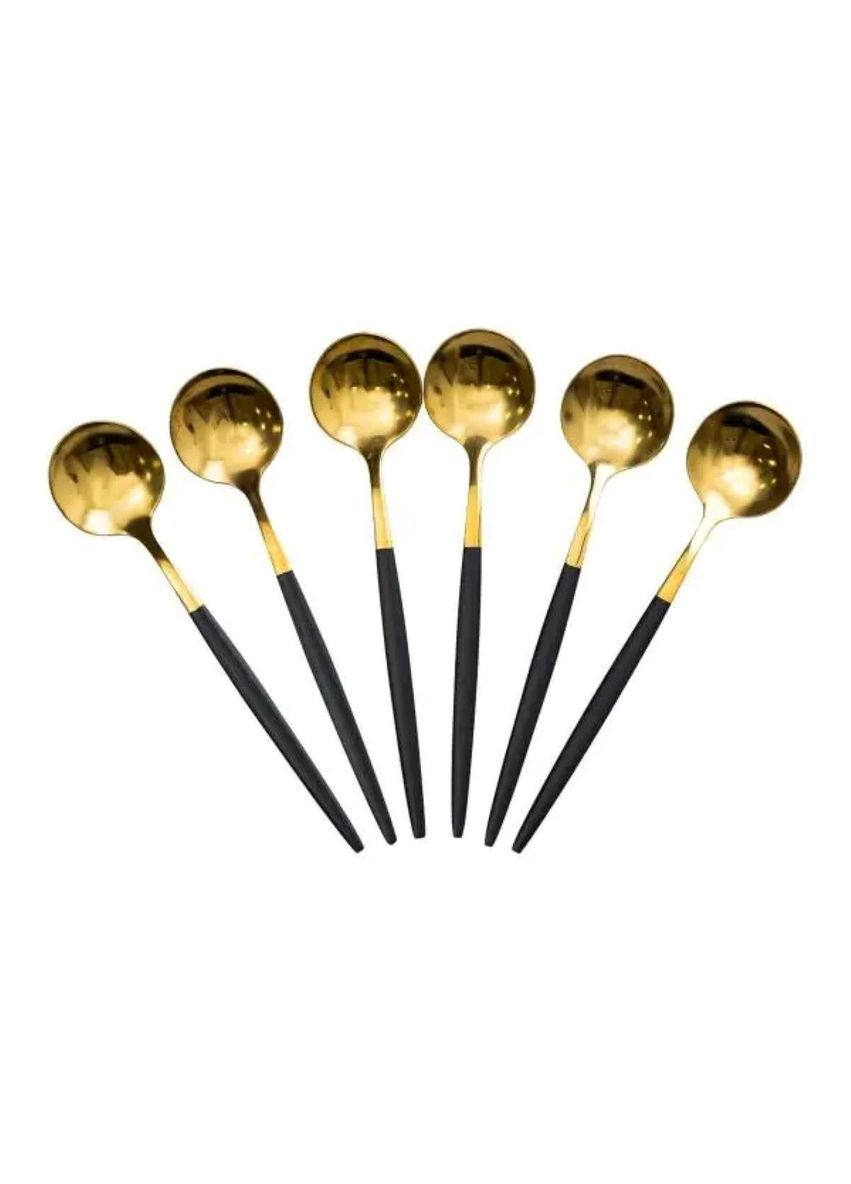 Набор чайных ложек 6 штук чайные ложки из нержавеющей стали 12.9 см с золотом HP-20-5 Yiwu (351431396)