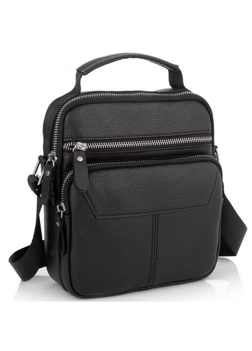 Мужской кожаный мессенджер через плечо черный A25F-1519A Tiding Bag (341309426)