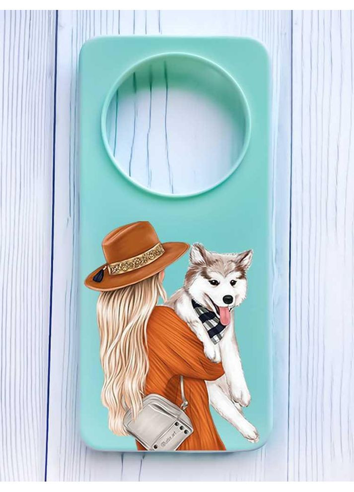 Матовый чехол на Xiaomi Redmi 14C/Poco C75 Девушка с собачкой (принт 115) Creative (355387978)