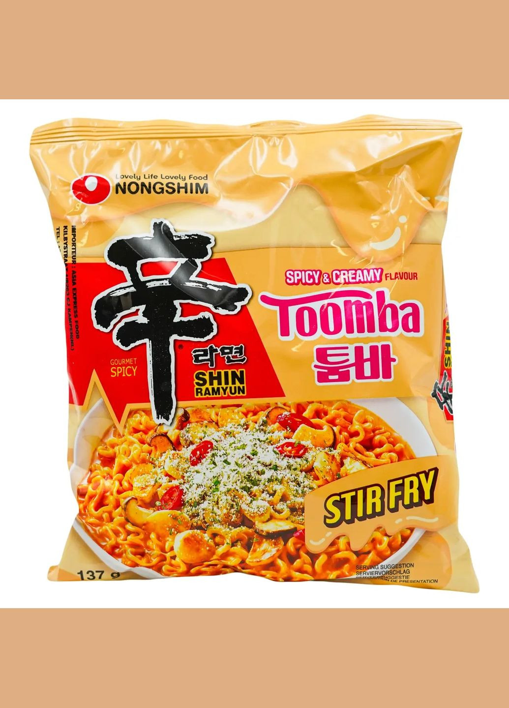 Лапша ремней Shin Ramyun Spicy and Creamy Toomba 137 г Nongshim (349810696)