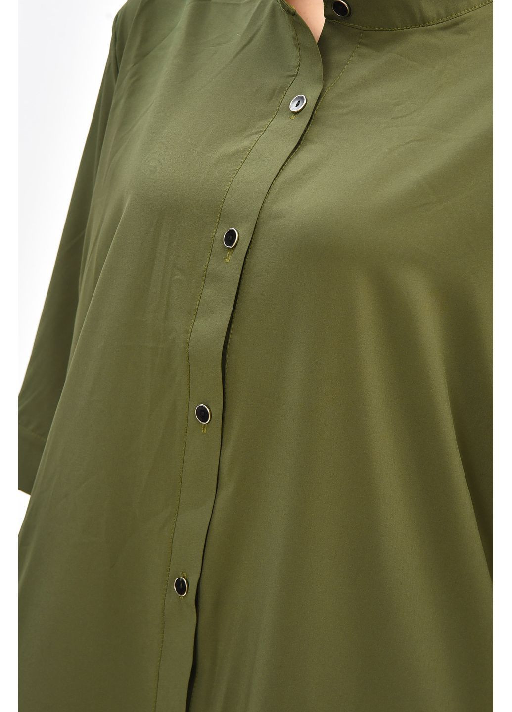 Темно-зелена повсякденний сукня жіноча напівбатальна темно-зеленого кольору з баскою Let's Shop однотонна