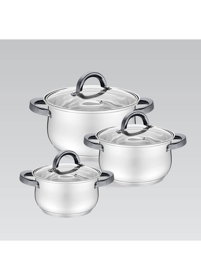 Набор кастрюль MR-3522-6M Black 6 предметов черный Maestro (348133319)