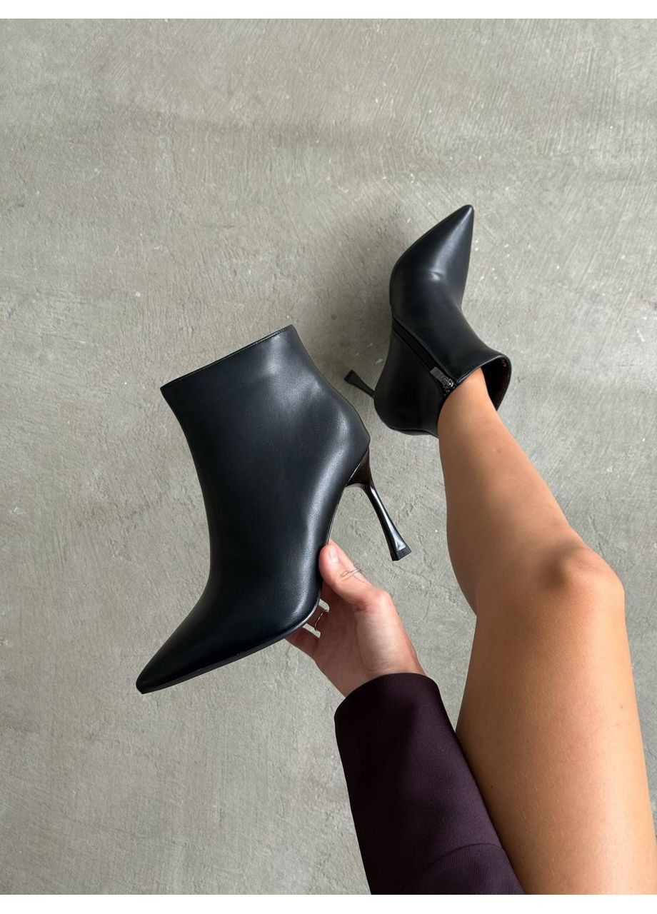 Черные демисезонная эффектные женские ботильйоны No Brand