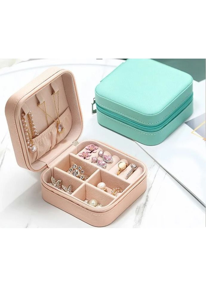 Мініатюрна шкатулка для зберігання ювелірних виробів, портативний міні-футляр для подорожей. Рожевого кольору. No Brand (295012658)