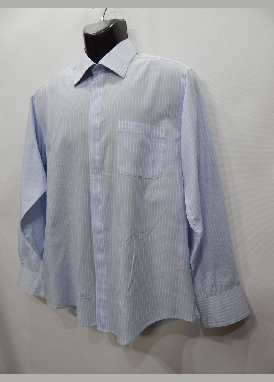 Голубой классическая рубашка однотонная No Brand