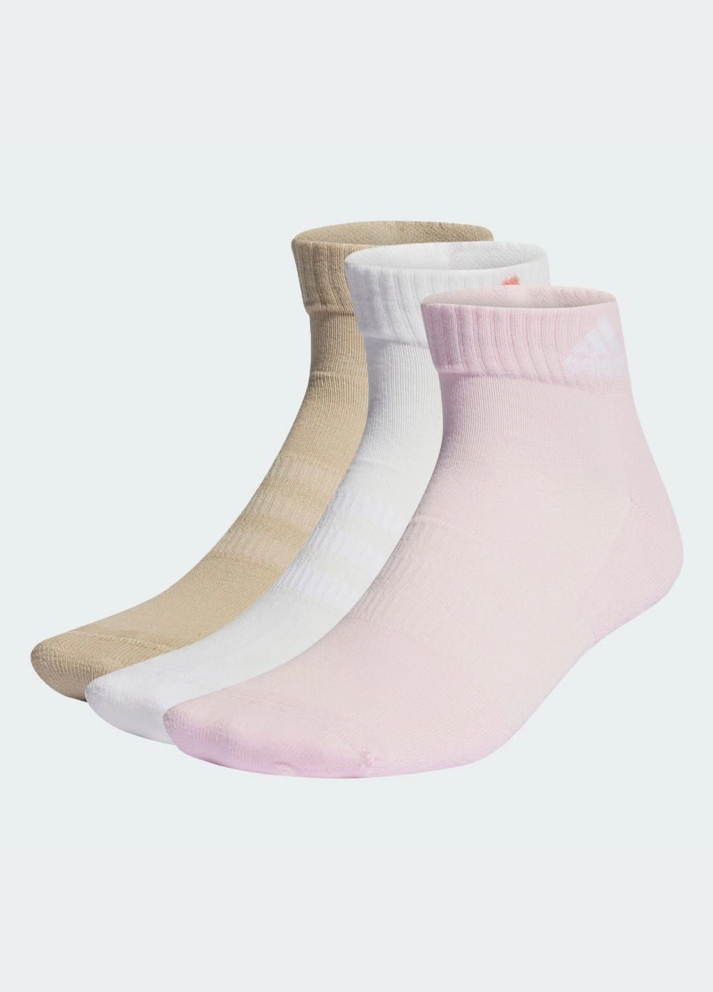 Рожеві три пари шкарпеток cushioned sportswear ankle adidas логотипи (402887342)