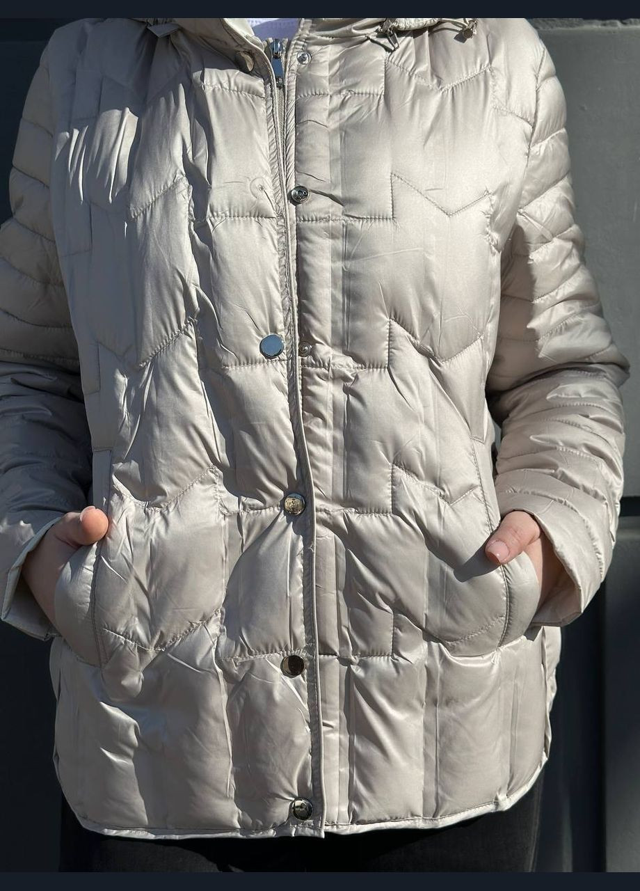 Сіро-бежева демісезонна куртка жіноча FLY