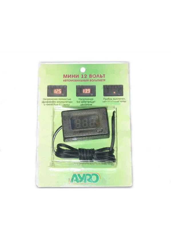 Вольтметр з проводом 12V МІНІ (3 знаки)/викл As (397609447)