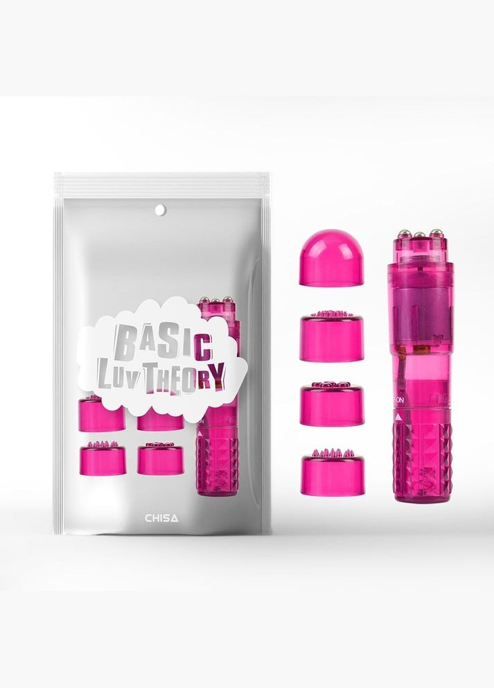 Міні вібратор Basic Luv Theory з насадками, рожевий Chisa (347298878)