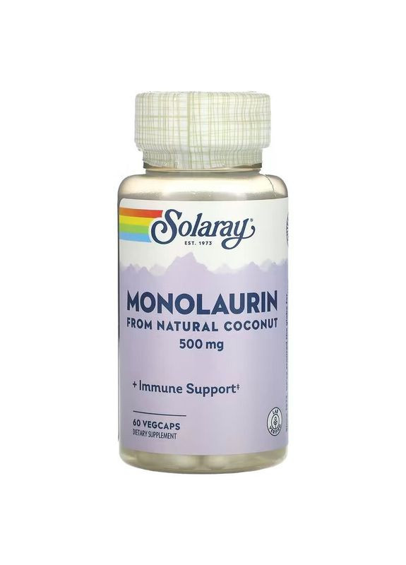 Натуральная добавка Monolaurin 500 mg, 60 вегакапсул. Solaray (324422399)
