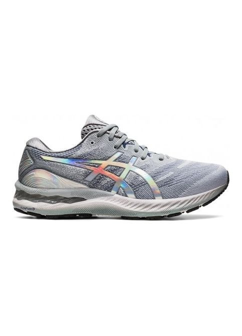 Серые кроссовки для бега 1011b290 gel-nimbus 23 platinum grey 2021 () Asics