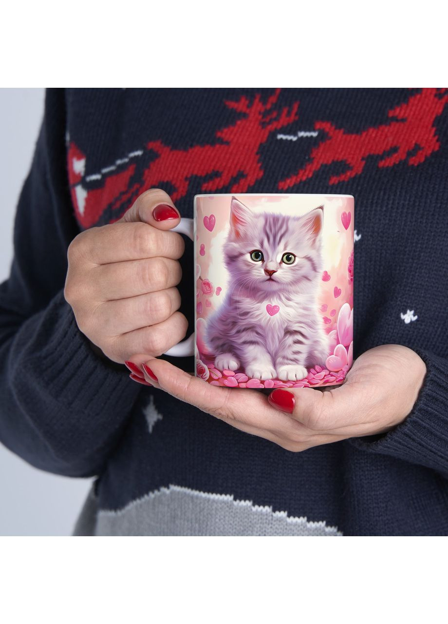 Керамічна чашка з дизайном "Котик" - 3 No Brand (368671751)