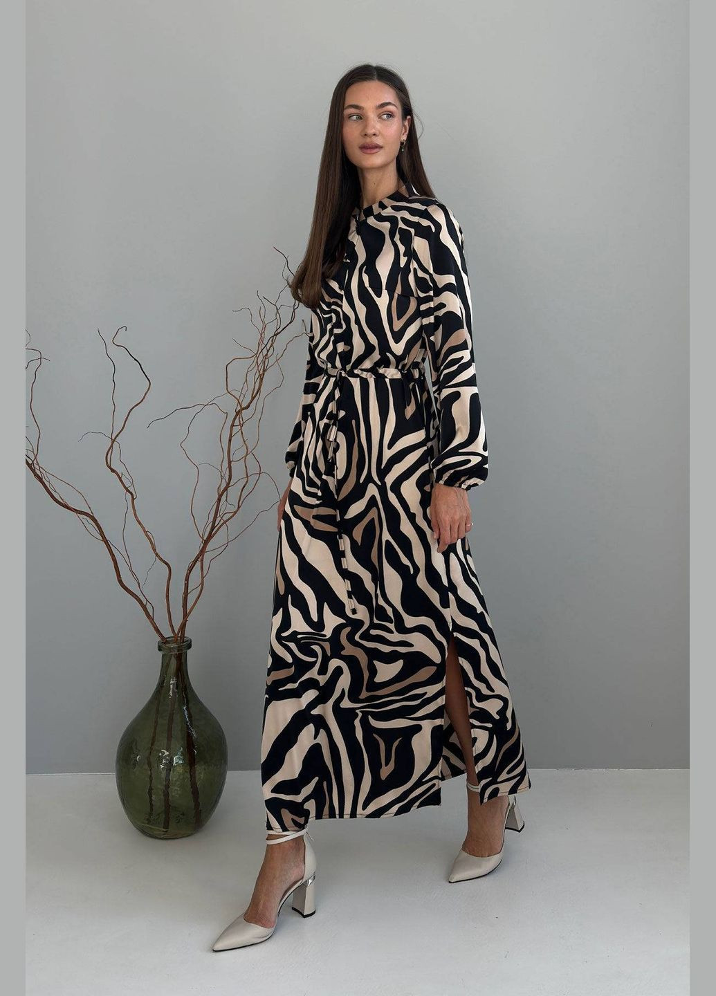 Чорна ділова, повсякденний, святковий, вечірня сукня Nenka з тваринним принтом