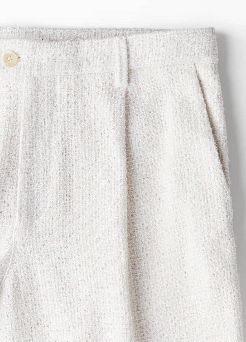 Белые кэжуал демисезонные брюки H&M