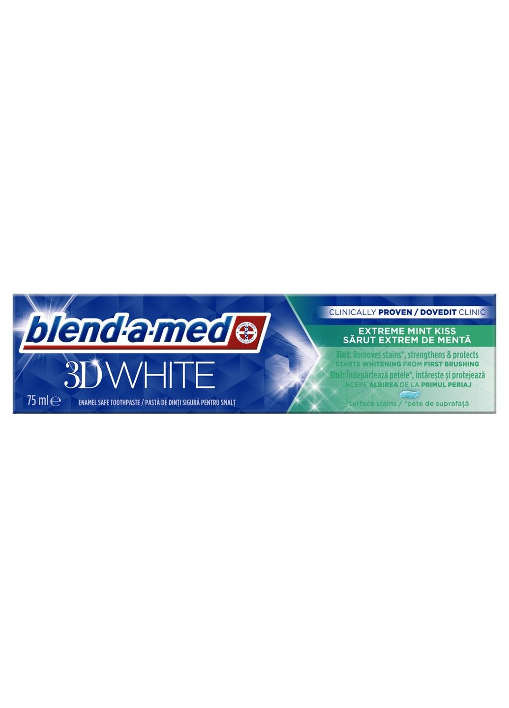 Зубна паста 3D White М'ятний поцілунок 75 мл Blend-a-Med (304558972)