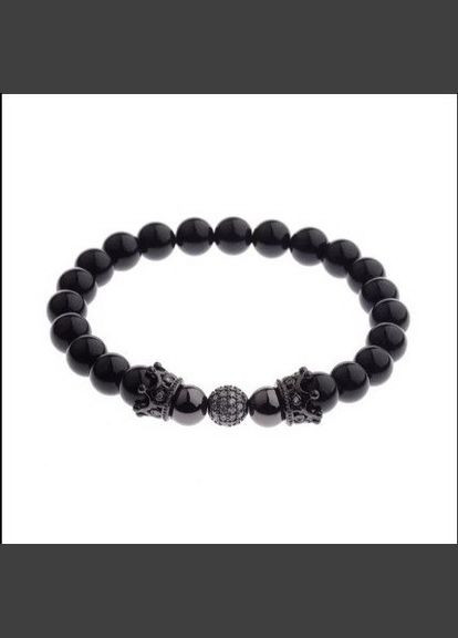 Браслет Crown з короною з шунгита вулканічного каменю чорний No Brand (340275789)