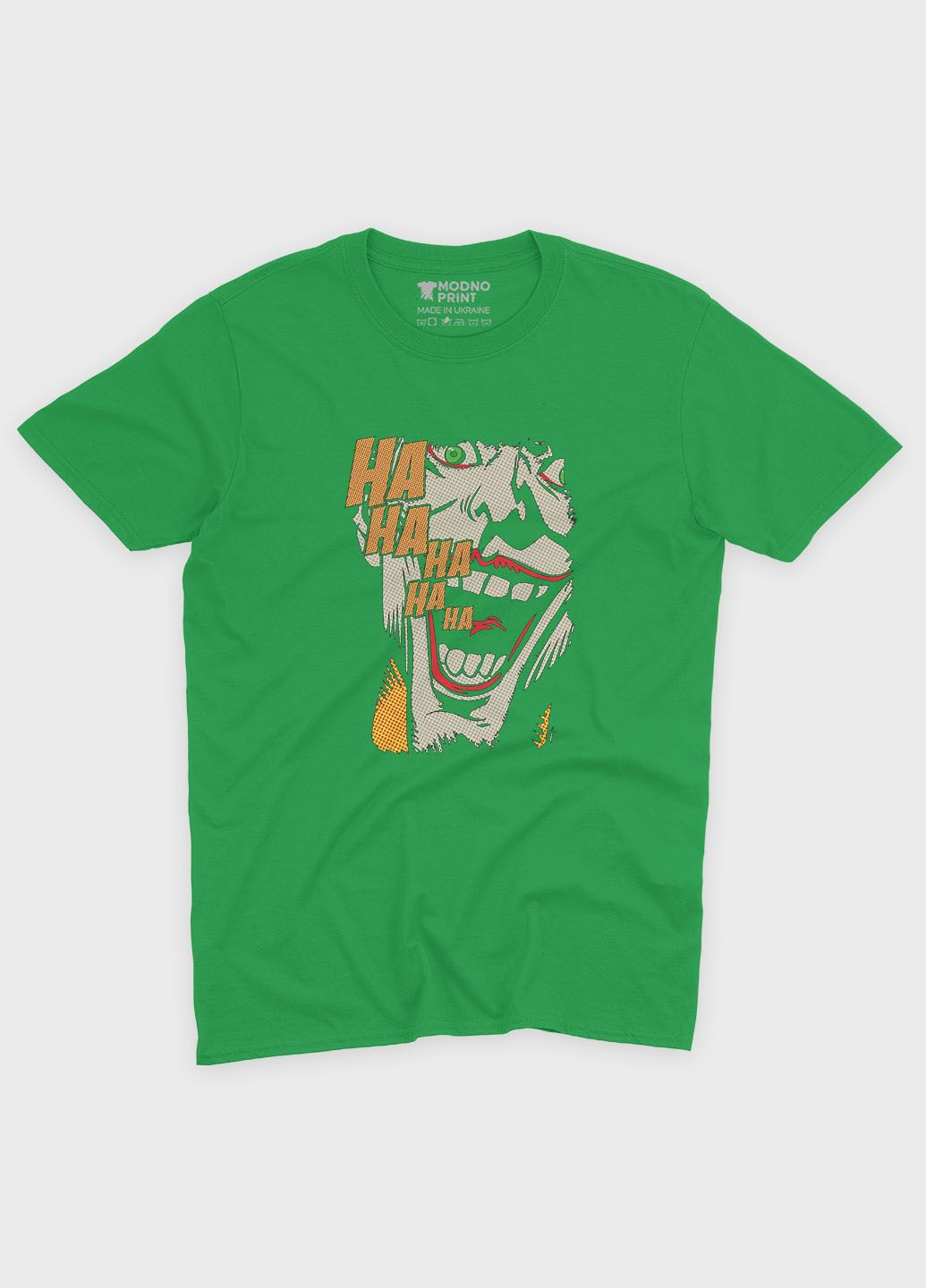 Зеленая демисезонная футболка для мальчика с принтом супервора - джокер (ts001-1-keg-006-005-007-b) Modno
