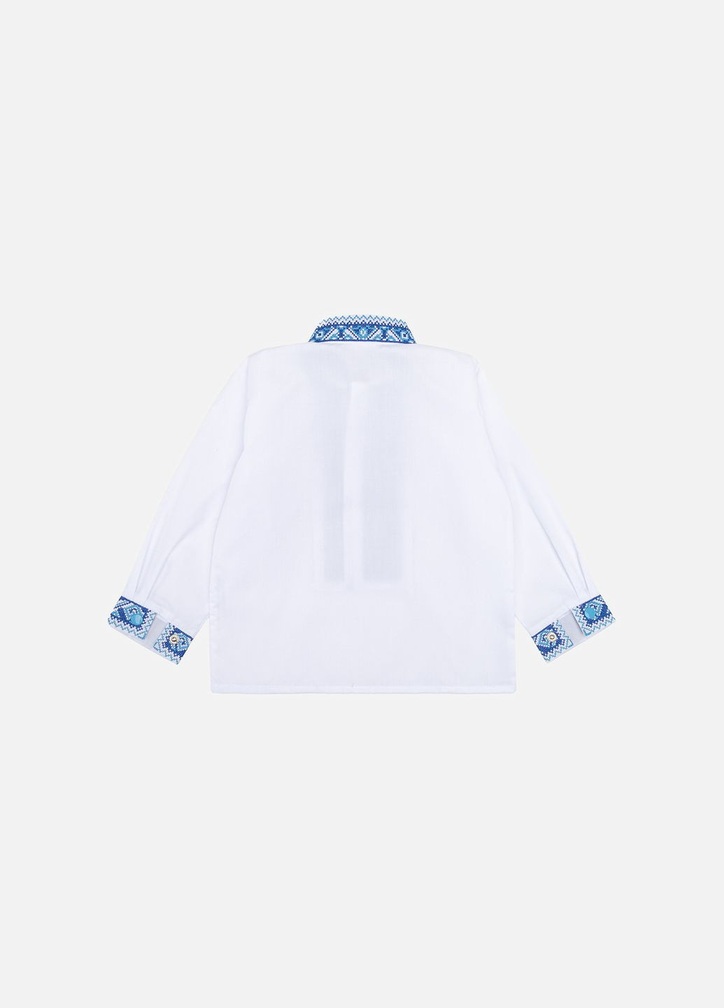 Біла вишиванка з довгим рукавом для хлопчика колір білий cb-00246422 поплін (319093718)