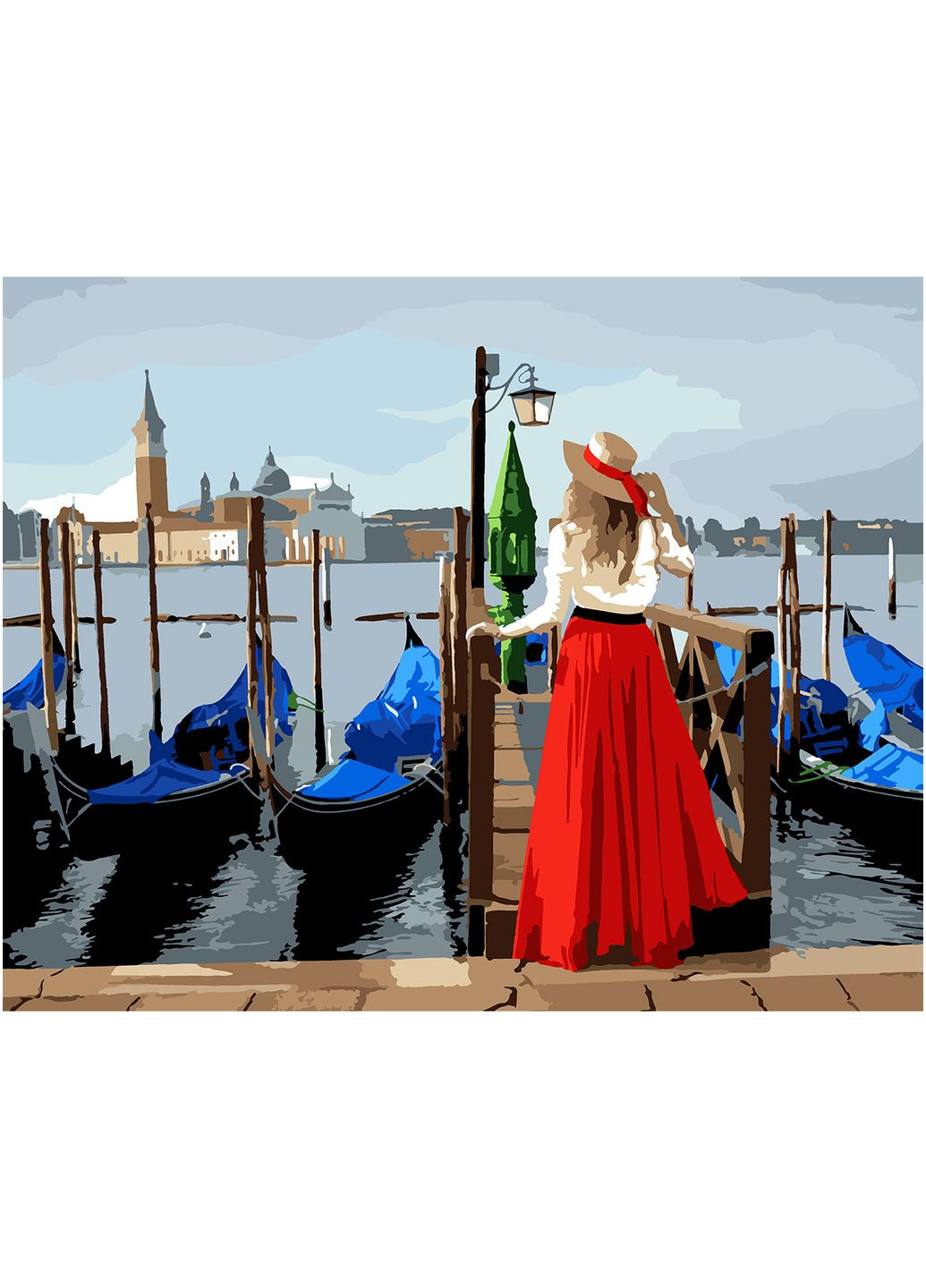 Картина за номерами 40х50 Дівчина у Венеції Santi (284121710)