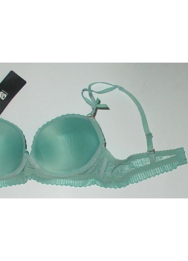 М'ятний бюстгальтер з ефектом пушап на чашку а з мереживом Milasi з кісточками