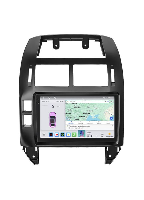Штатна магнітола 9" для Volkswagen Polo IV Рестайлінг 2005-2009 4/64 QLED CarPlay GPS 360 Prime 3 шт. Lesko (336204496)